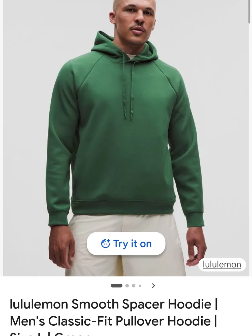 lululemon athletica Men’s Smooth Spacer Pullover Hoodie — Forest Green